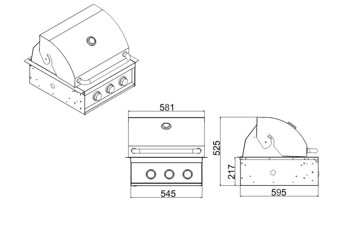 גריל 3 מבערים למטבח חוץ 1